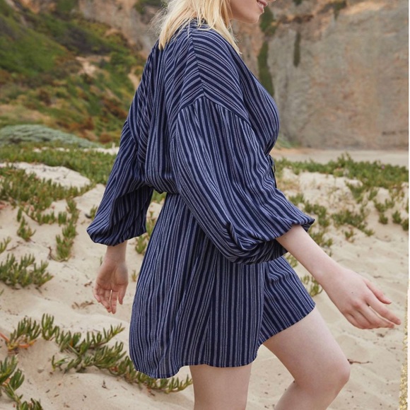 Madewell x Christy Dawn Bonnie Striped Mini Dress Size M Blue - Picture 2 of 14